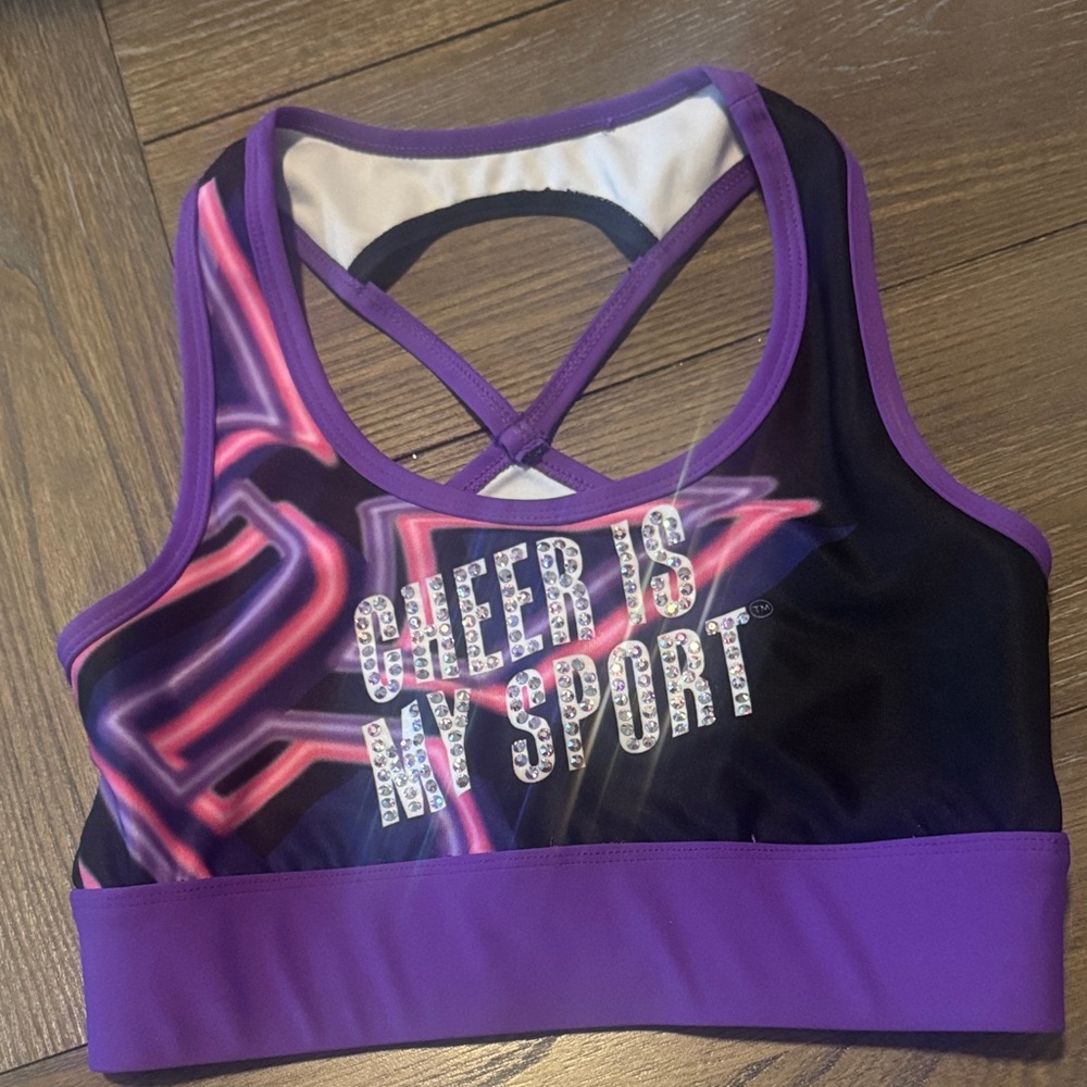 Rebel Cheer Is My Sport Sports Bra Adult XS